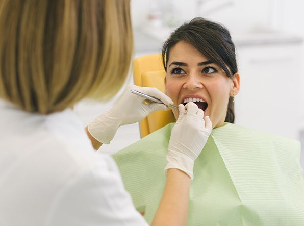 woman getting dental checkup