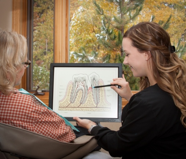 Dr. Rachel with patient smiling